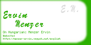 ervin menzer business card